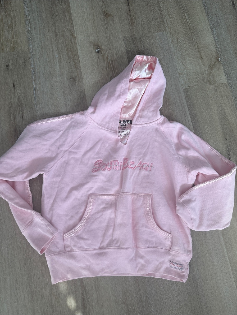 Pink Hooded Pullover Sweatshirt